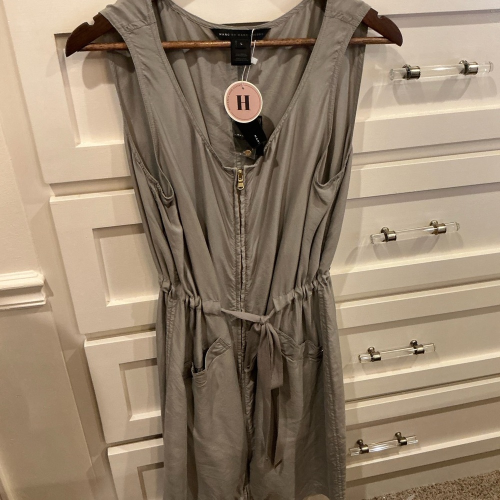 Marc By Marc Jacobs Gray Silk/khaki dress, Brand New with tags! - Picture 3 of 7